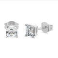 3.00 karaat solitaire oorbellen in wit goud met lab grown asscher cut diamanten