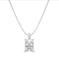3.00 karaat solitaire hanger in wit goud met lab grown radiant cut diamant
