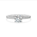1.20 karaat solitaire ring in wit goud met hidden halo