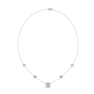 2.30 karaat lab grown diamanten satelliet halsketting in wit goud