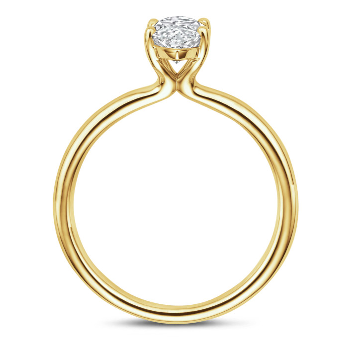2.00 karaat solitaire ring met Marquise diamant in geel goud