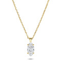 2.00 karaat solitaire hanger in geel goud met Marquise lab grown diamant