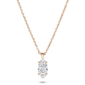 2.00 karaat solitaire hanger in rood goud met Marquise diamant