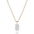 3.00 karaat solitaire hanger in rood goud met Marquise diamant