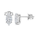3.00 karaat solitaire oorbellen in wit goud met Marquise lab grown diamanten