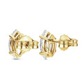 3.00 karaat solitaire oorbellen in geel goud met Marquise diamanten