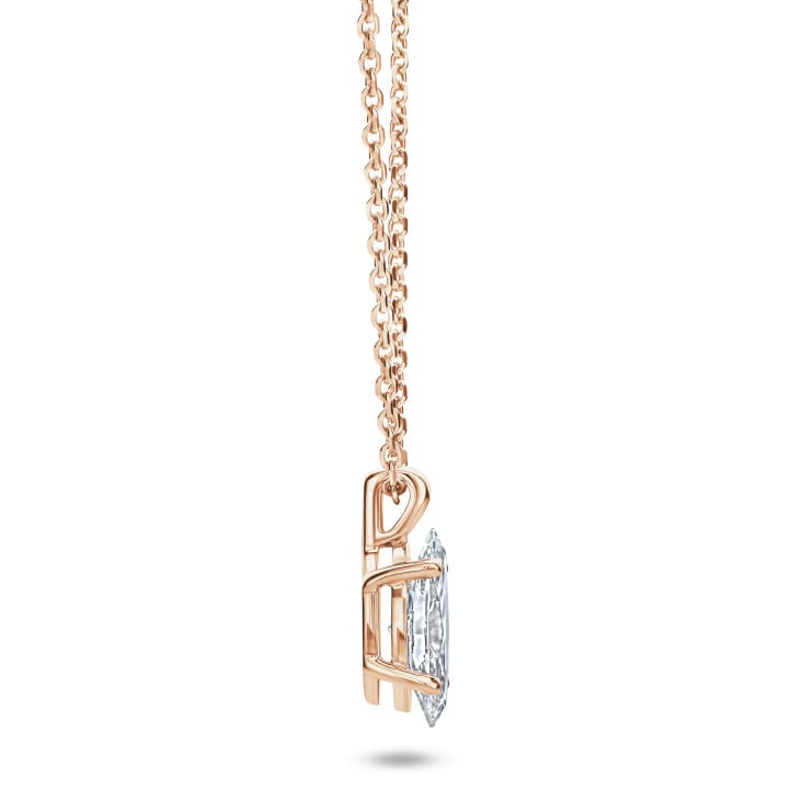 5.00 karaat solitaire hanger in rood goud met Marquise diamant