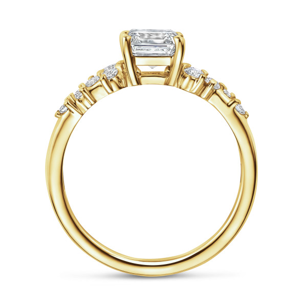Reine d’Anvers - 2.00 karaat solitaire clusterring in rood goud met een asscher slijpvorm diamant