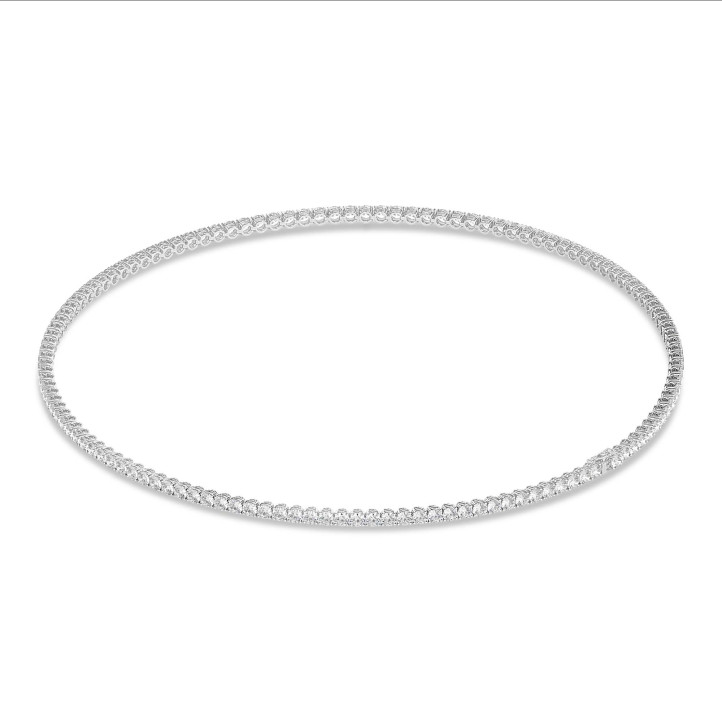 Beyaz altın 14,60 Ct laboratuvarda yetiştirilmiş pırlantalı Riviere kolye