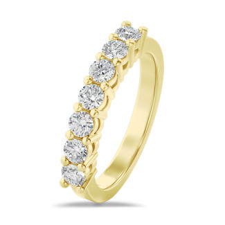 Sarı altın, 0,70 karat pırlantalı yarım set yüzük