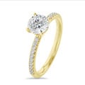 2.yan pırlantalı sarı altından 50 karat tektaş yüzük