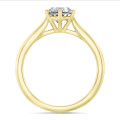 1.00 karat sarı altın, yuvarlak pırlantalı tektaş yüzük
