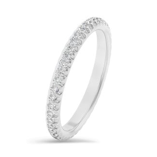 0.55 karat platin sonsuzluk yüzüğü (tam set), yuvarlak pırlantalı
