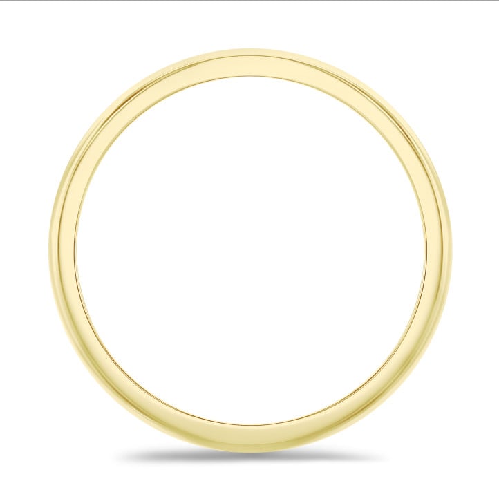 Sarı altından 5.00 mm'lik hafif kubbeli yüzüğe sahip alyans