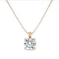 5.00 karat kırmızı altın, yuvarlak pırlantalı tektaş kolye ucu