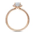 2.50 karat Markiz pırlantalı tektaş halo yüzük, yuvarlak pırlantalı kırmızı altın