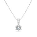 3.00克拉圆形钻石铂金吊坠