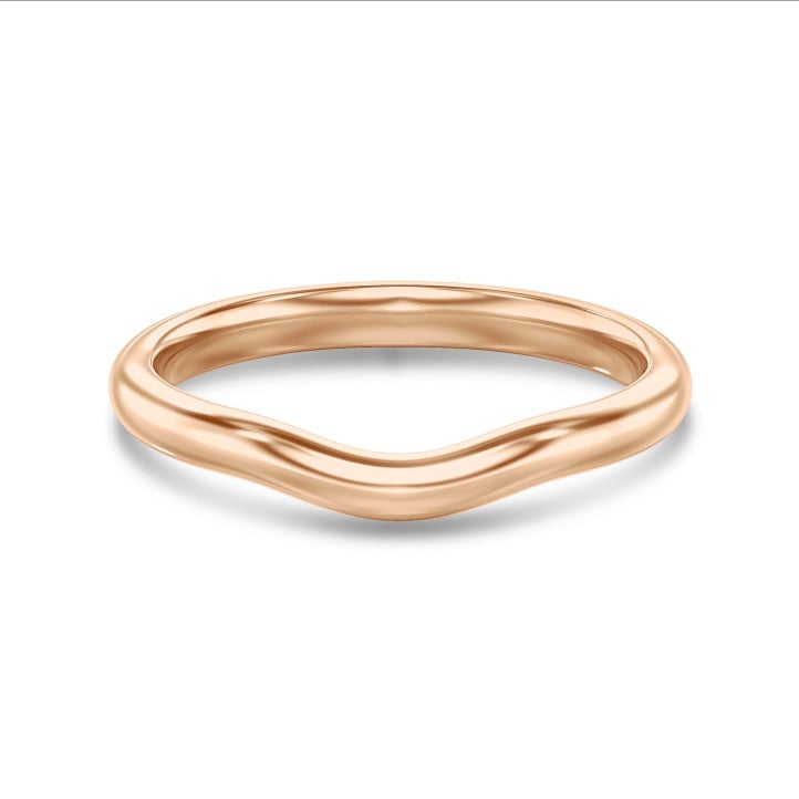 弧形玫瑰金密镶戒指