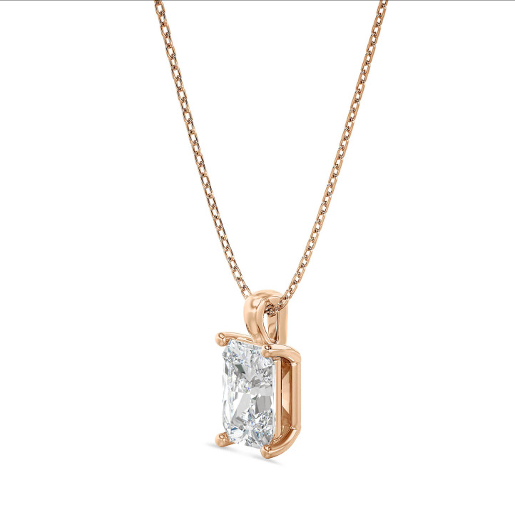 1.00克拉雷迪恩形钻石玫瑰金吊坠