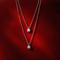 1.00克拉公主方形钻石白金吊坠